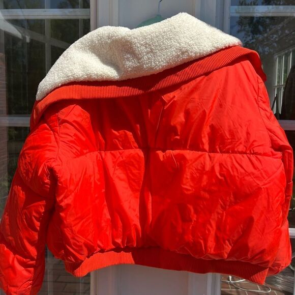 Anthropologie Maeve Sherpa Collared Cropped Puffer Jacket NWT - Picture 11 of 14